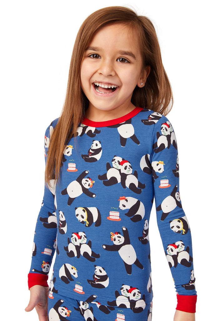 Pandamonium Long Sleeve Stretch Jersey Kids PJ Set