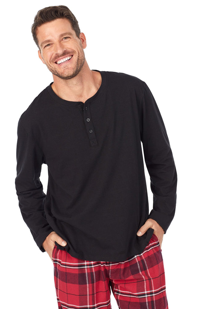 Nicholas Plaid Mens Flannel Henley PJ Set
