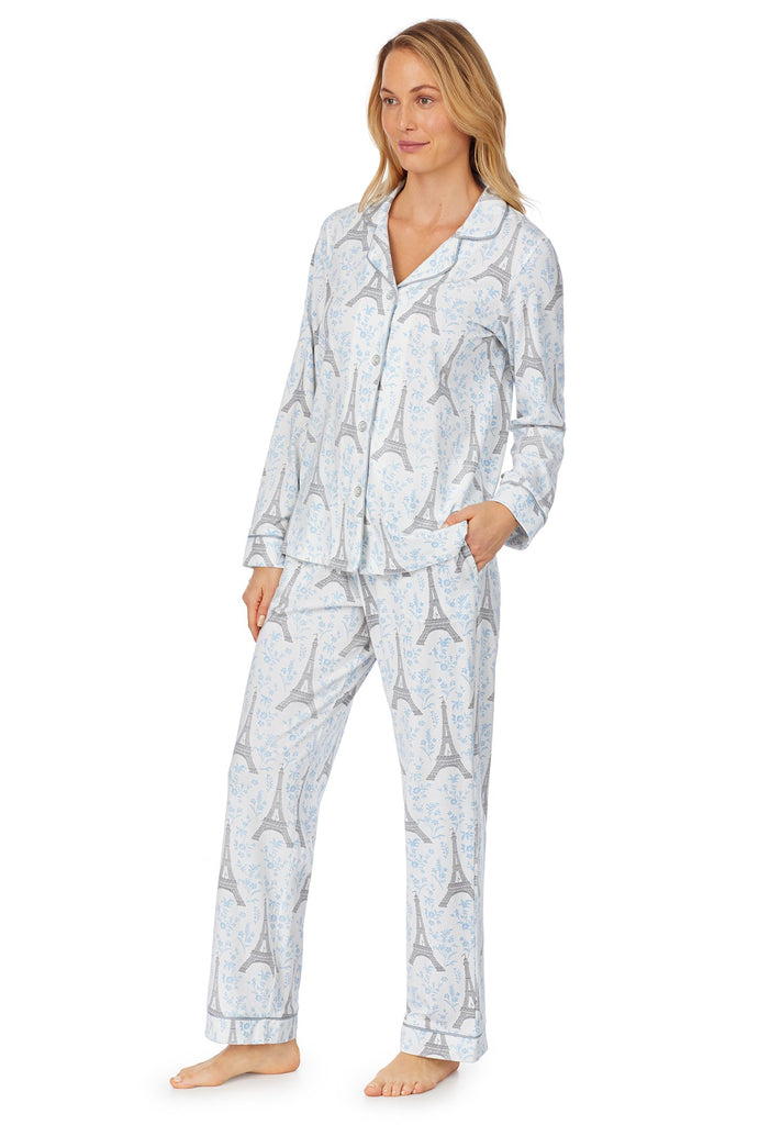 Blue Eiffel Stretch Long Sleeve Classic PJ Set