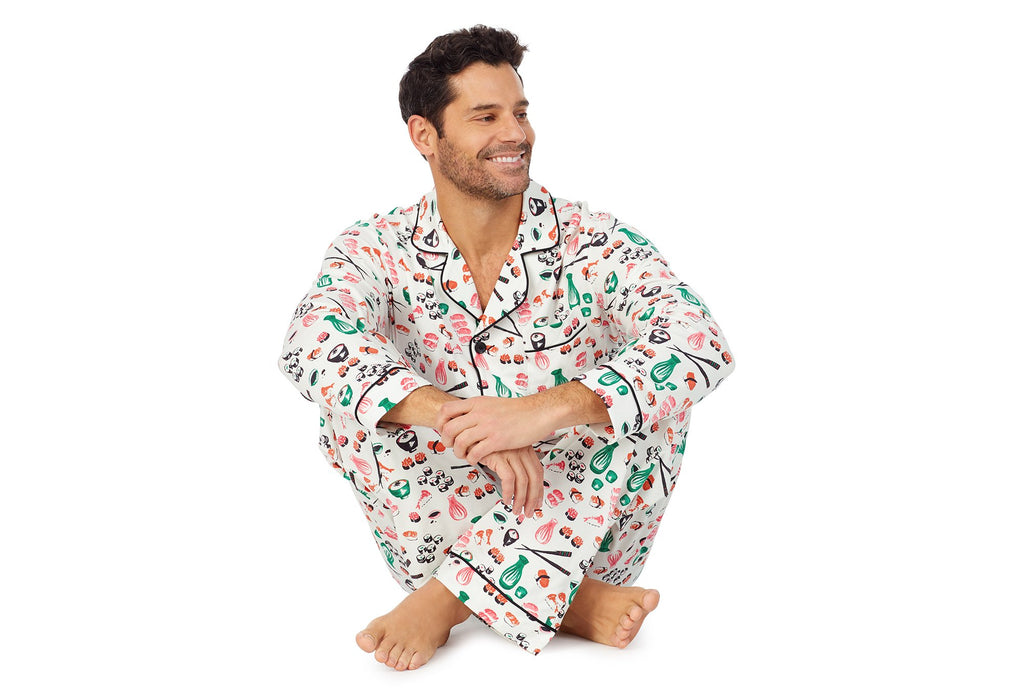 Sushi Mens Long Sleeve Classic Stretch Jersey PJ Set