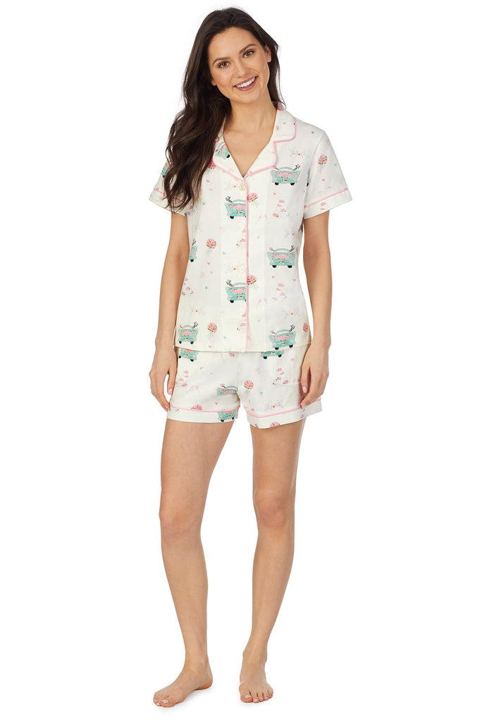 Just Married Short Sleeve Classic Shorty Stretch Jersey PJ Set