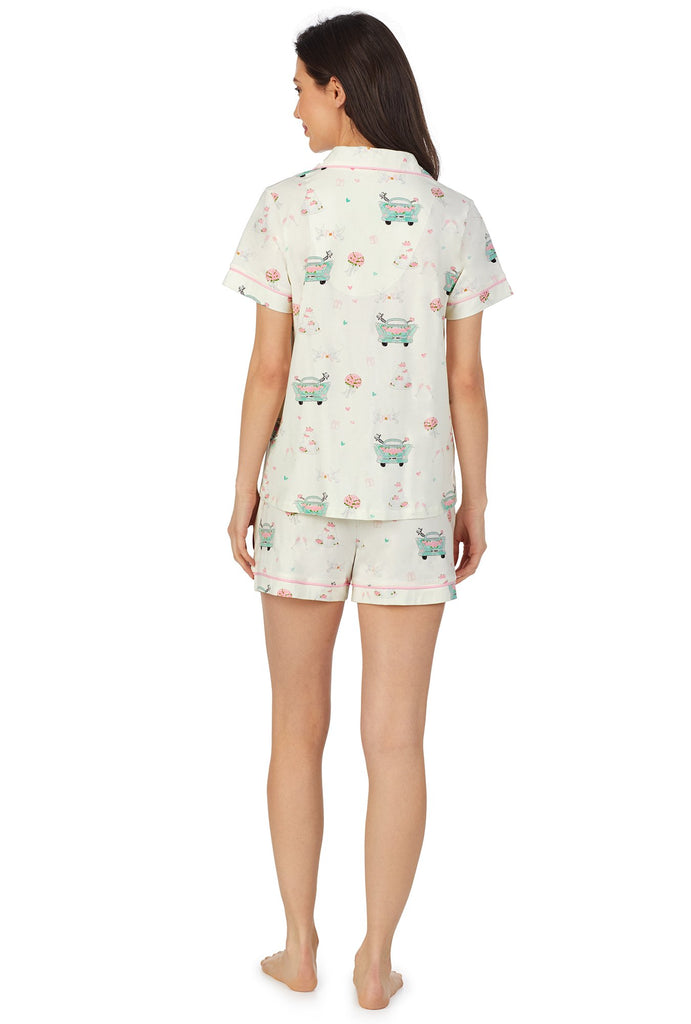 Just Married Short Sleeve Classic Shorty Stretch Jersey PJ Set