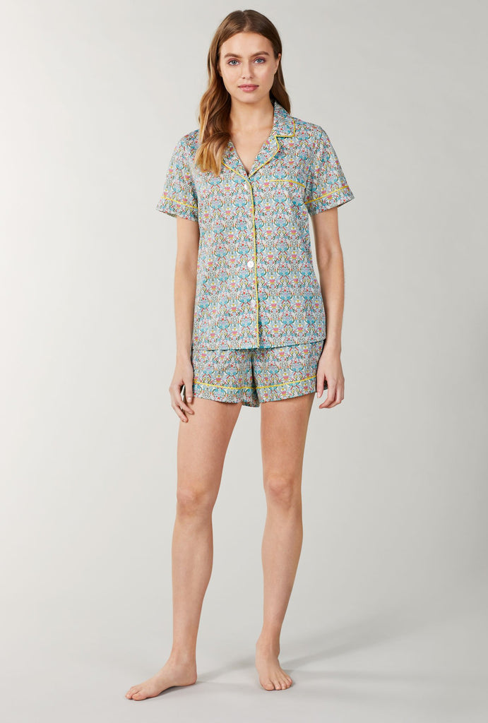 Liberty Fabrics Love Lily Cotton Short Sleeve Classic Shorty PJ Set
