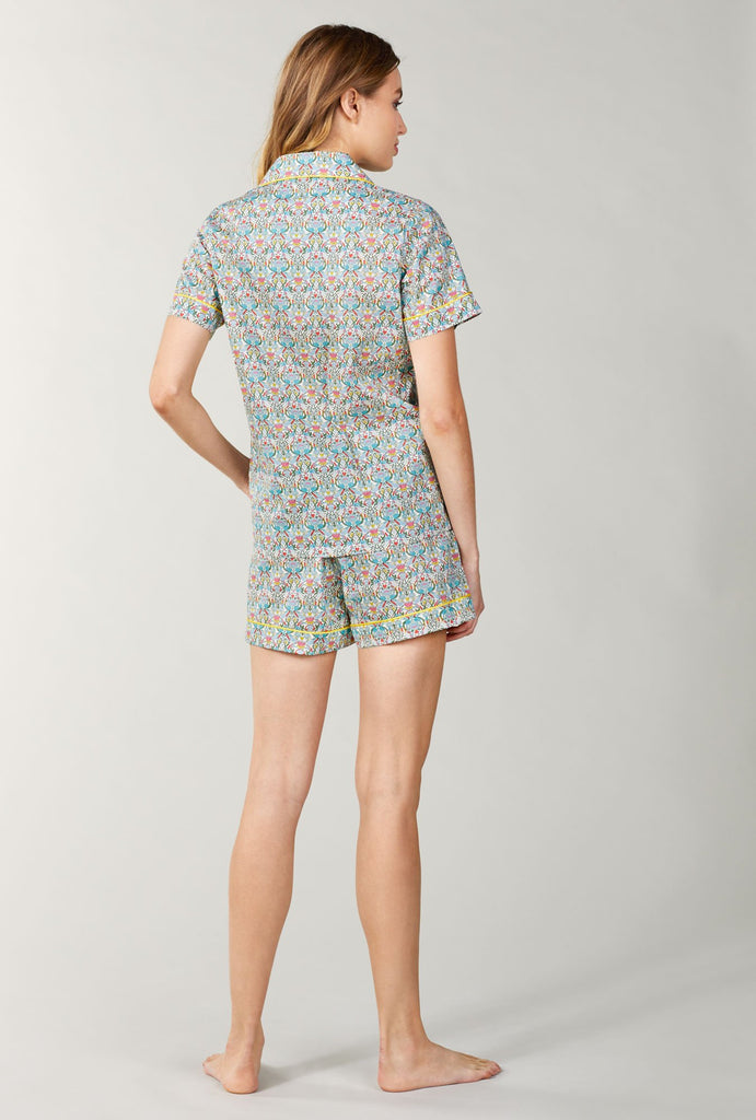 Liberty Fabrics Love Lily Cotton Short Sleeve Classic Shorty PJ Set