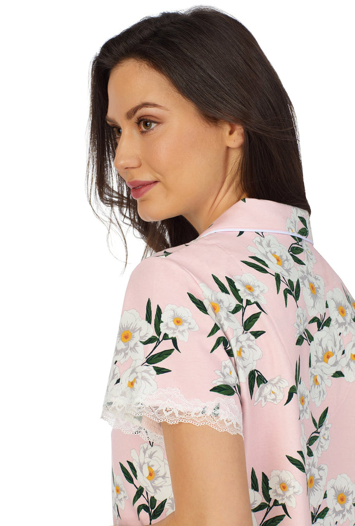 Fleur De L'Amour Short Sleeve Classic Shorty Stretch Jersey PJ Set
