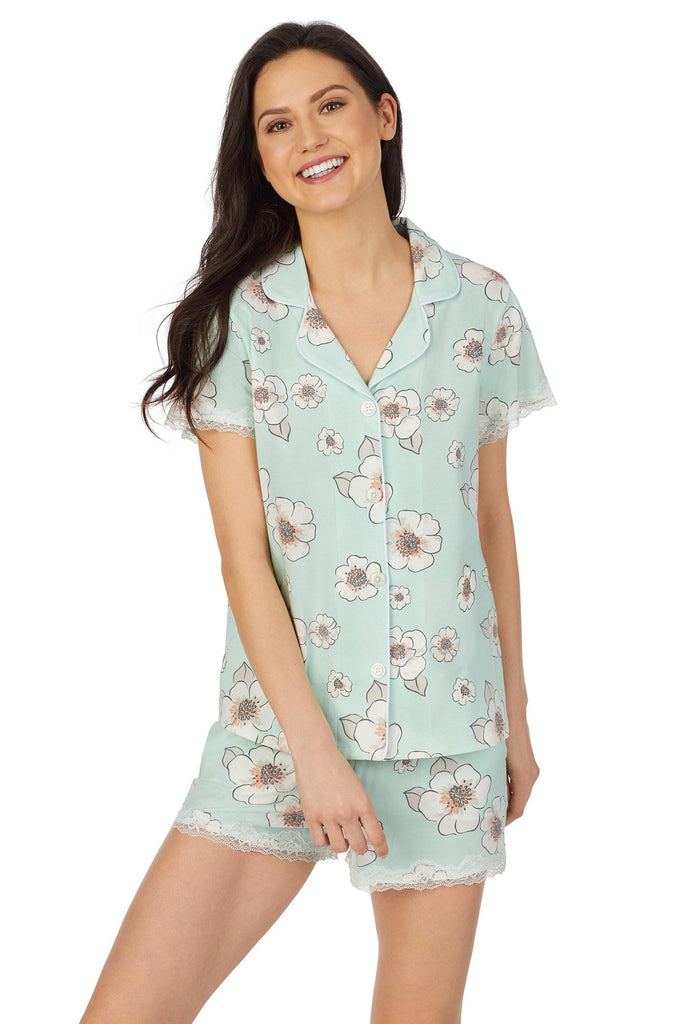 Forever Flower Short Sleeve Classic Shorty Stretch Jersey PJ Set