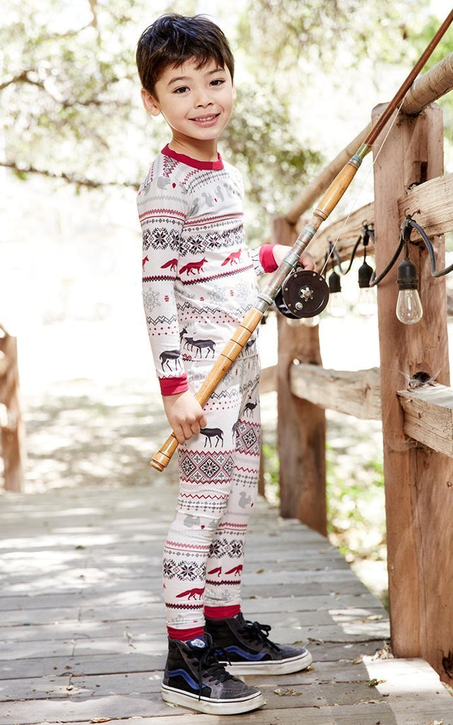 American Fair Isle Stretch Kids' L/S 2pc Pant PJ Set