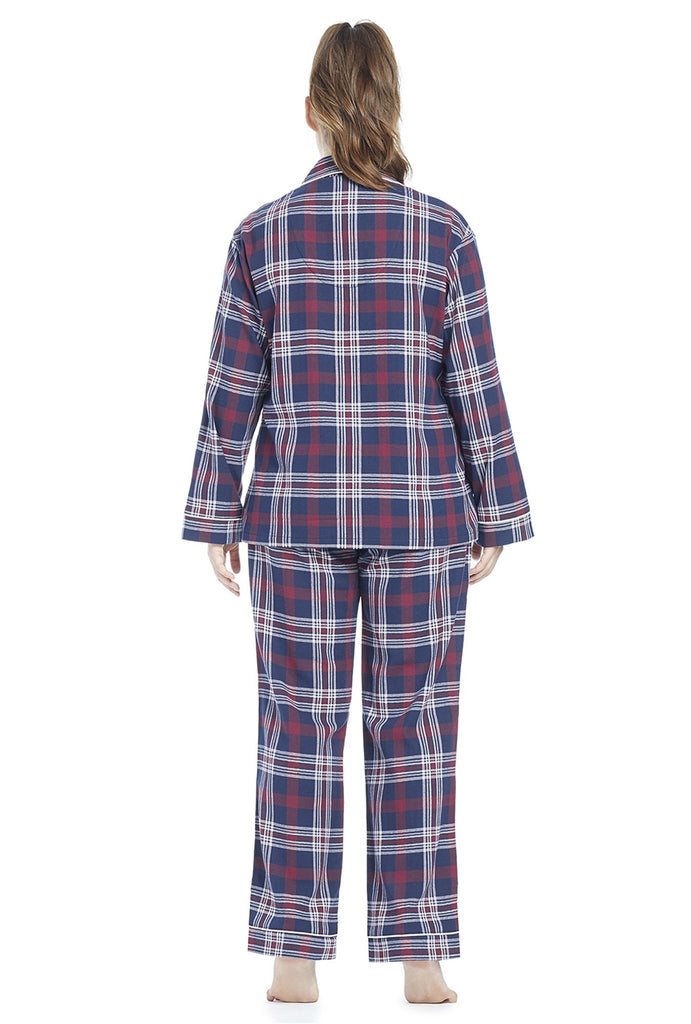 Plaid Dash Flannel Long Sleeve Classic PJ Set Plus Size