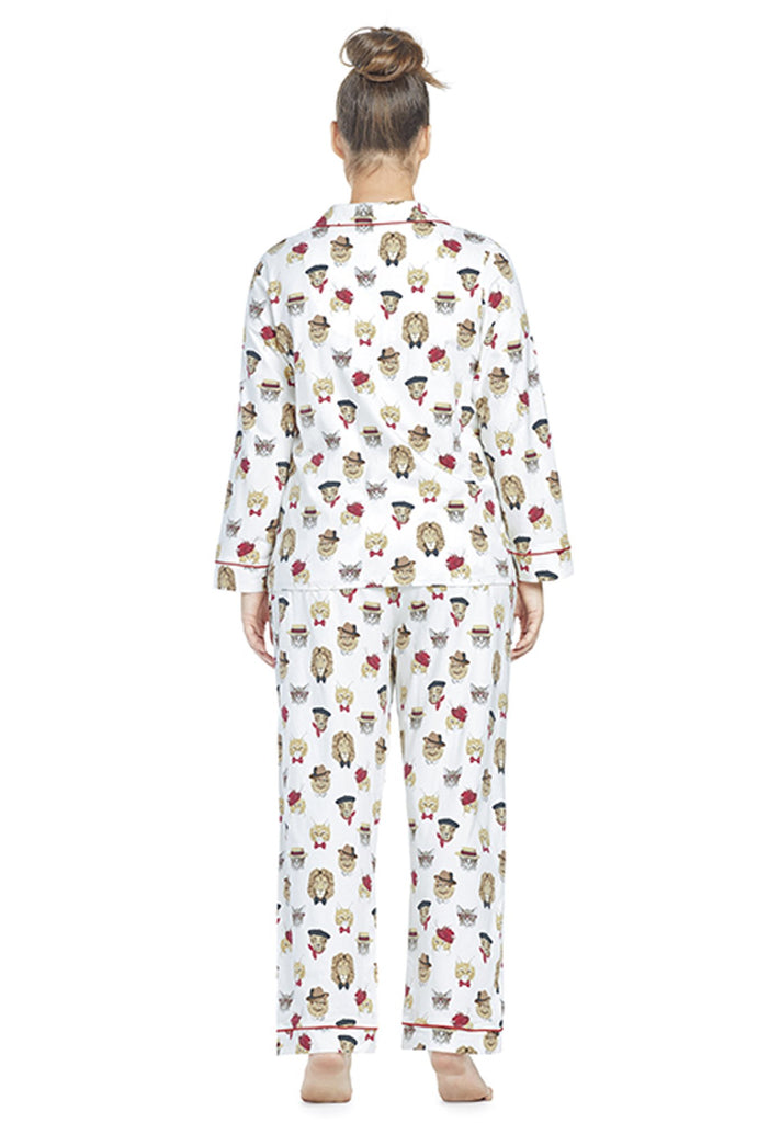 Classy Cats Stretch Long Sleeve Classic PJ Set Plus Size