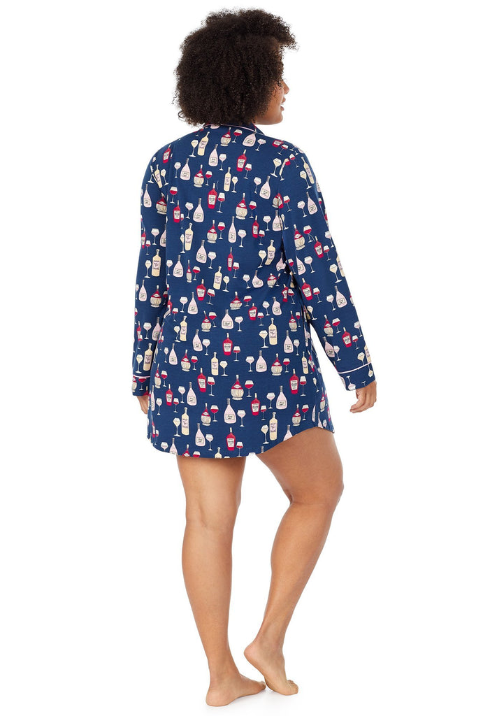 Wine Tasting Stretch Long Sleeve Classic Sleepshirt