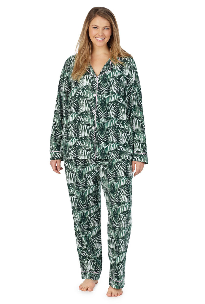 Maui Palm Long Sleeve Classic Stretch Jersey PJ Set