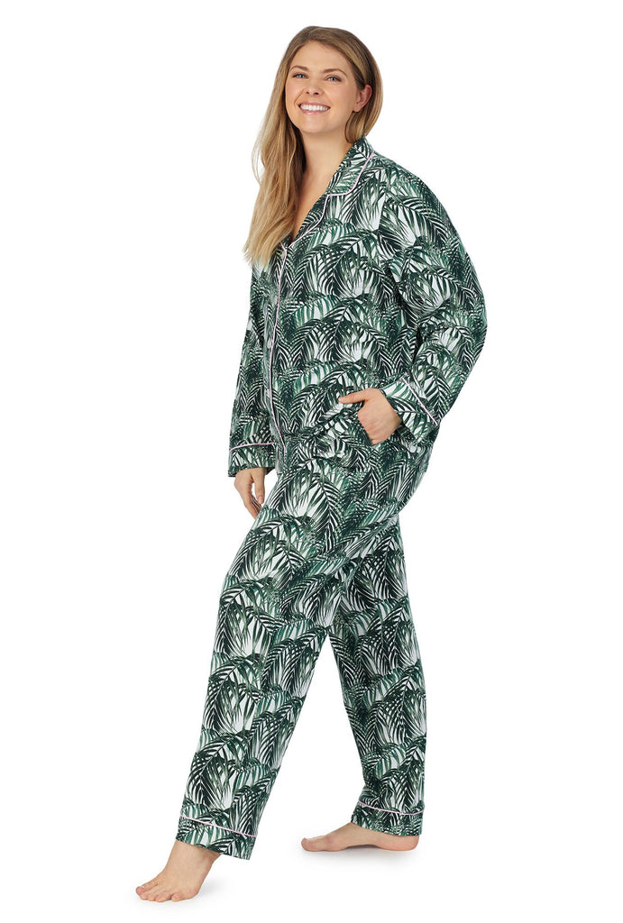 Maui Palm Long Sleeve Classic Stretch Jersey PJ Set