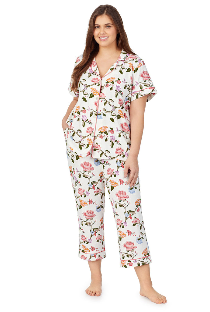 Isabella Short Sleeve Classic Cropped Stretch Jersey PJ Set