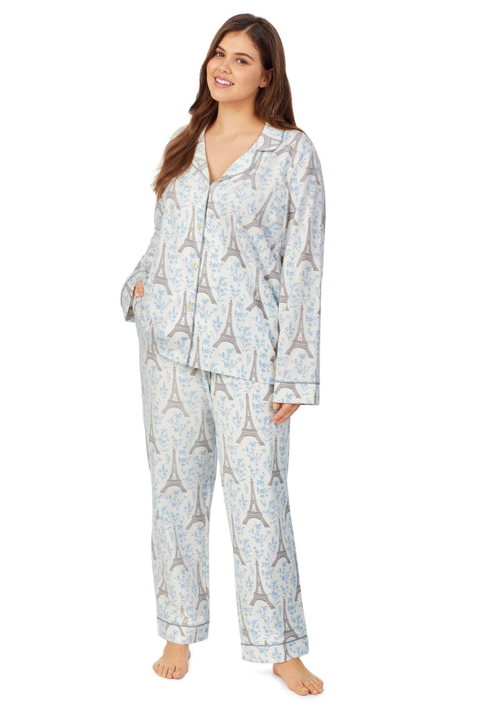 Blue Eiffel Stretch Long Sleeve Classic PJ Set