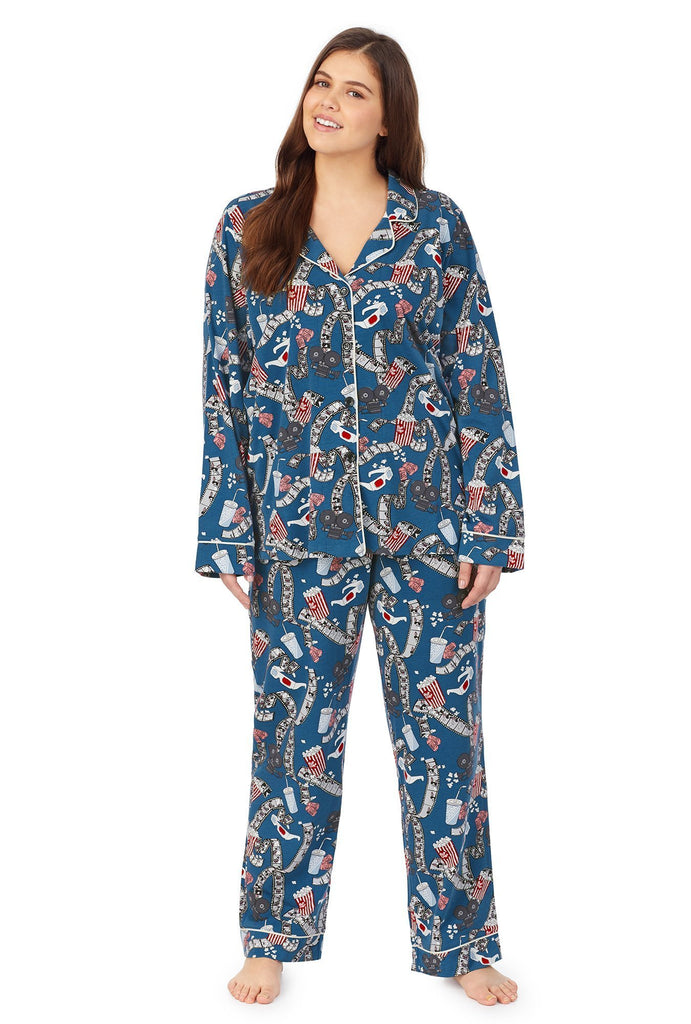 Movie Night Long Sleeve Classic Stretch Jersey PJ Set