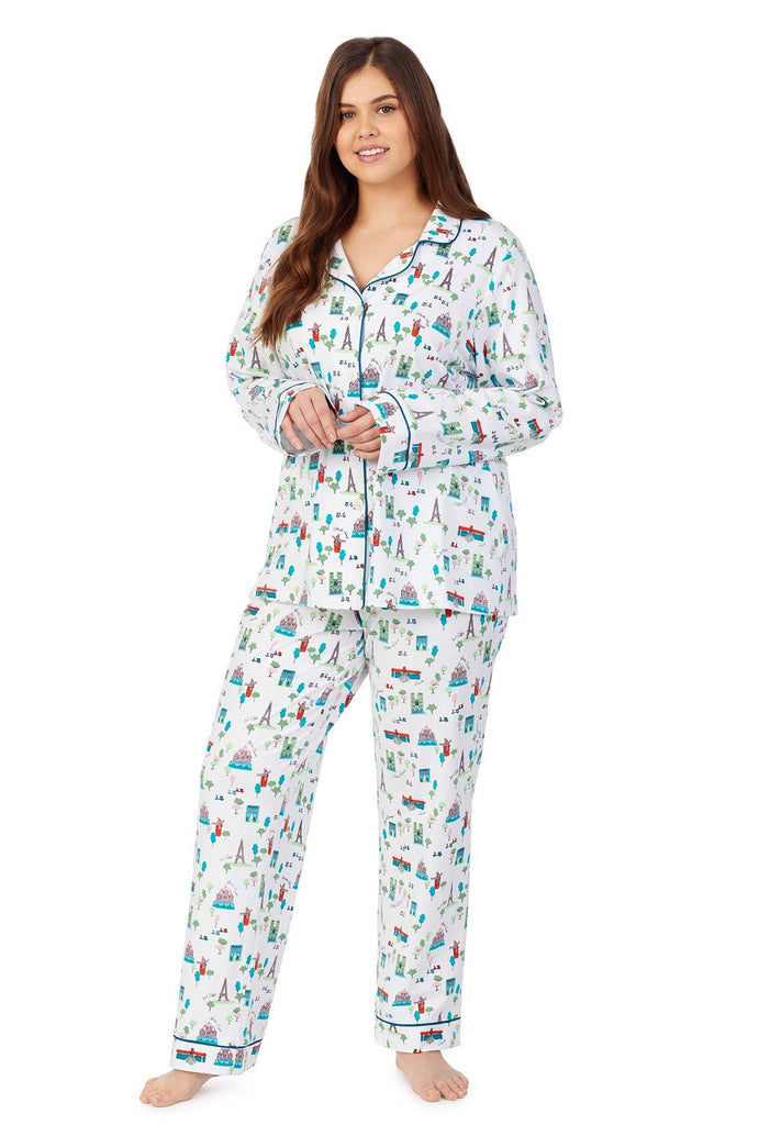 Parisienne Long Sleeve Classic Stretch Jersey PJ Set